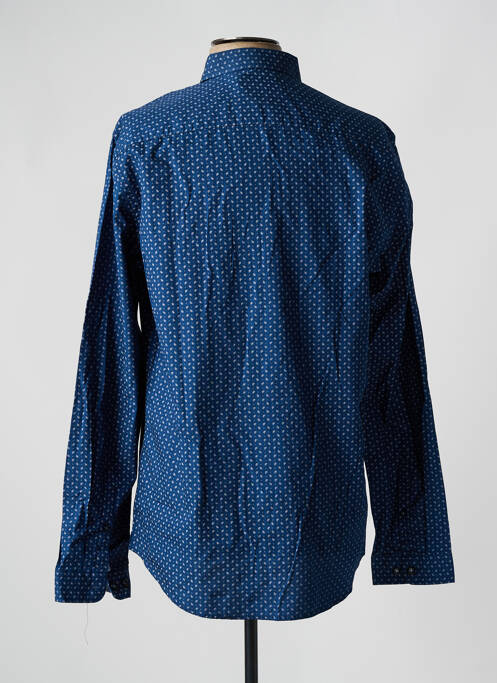 Chemise manches longues bleu DELAHAYE pour homme