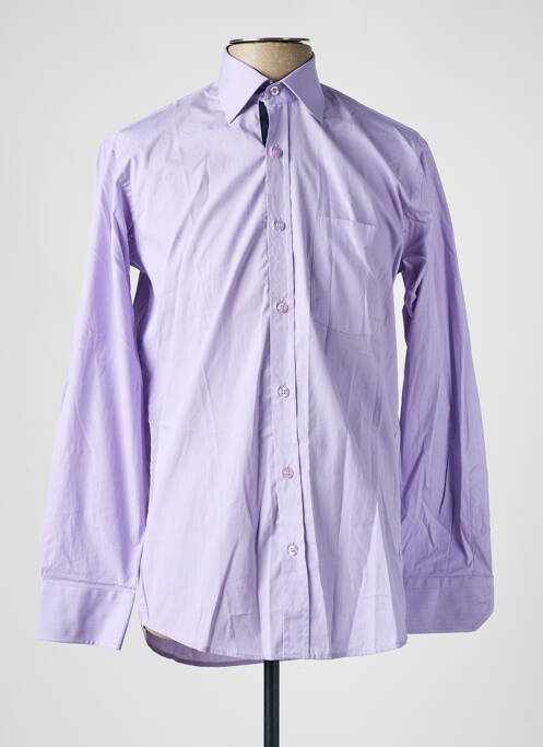 Chemise manches longues violet LOUIS VICTOR pour homme