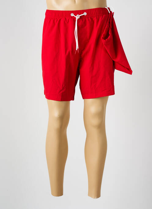 Short de bain tissage popeline rouge SERGE BLANCO homme