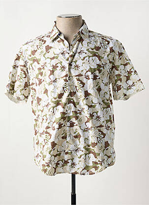 Chemise manches courtes coupe droite beige SERGE BLANCO homme