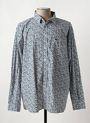 Chemise manches longues coupe droite bleu SERGE BLANCO homme