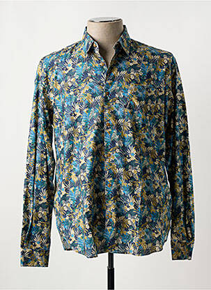 Chemise manches longues bleu SERGE BLANCO pour homme