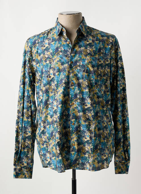 Chemise manches longues bleu SERGE BLANCO pour homme