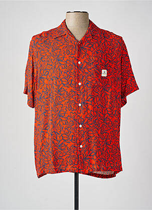 Chemise manches courtes col tailleur orange SERGE BLANCO homme