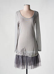 Robe mi-longue manches longues manches longues gris MOLLY BRACKEN femme