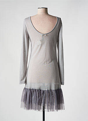 Robe mi-longue manches longues manches longues gris MOLLY BRACKEN femme