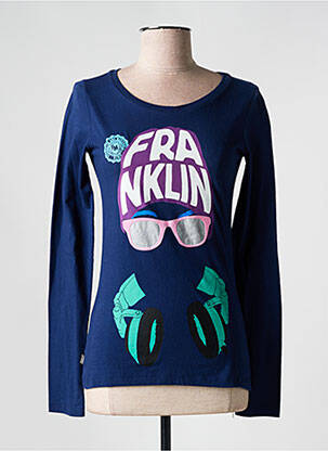 T-shirt manches longues manches longues bleu FRANKLIN MARSHALL femme