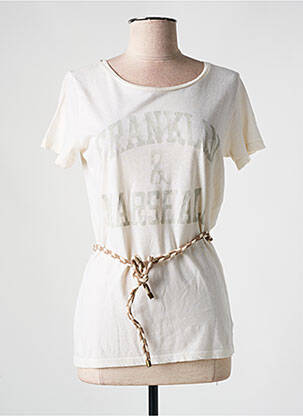 T-shirt sérigraphie manches courtes beige FRANKLIN MARSHALL femme