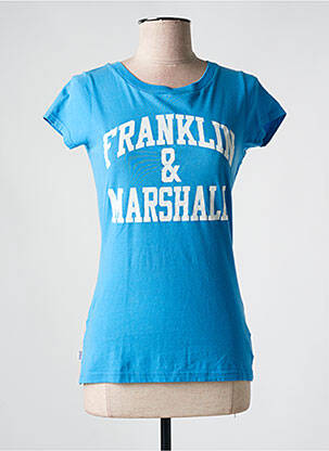 T-shirt sérigraphie manches courtes bleu FRANKLIN MARSHALL femme
