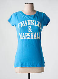 T-shirt sérigraphie manches courtes bleu FRANKLIN MARSHALL femme