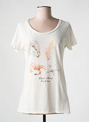 T-shirt imprimé fantaisie manches courtes beige MAISON SCOTCH femme