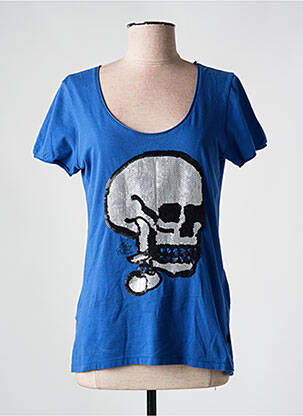 T-shirt stretch manches courtes bleu LE TEMPS DES CERISES femme