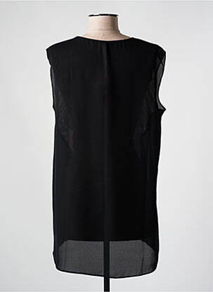 Top tissage crêpe sans manche noir SWEEWË femme