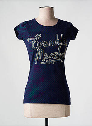 T-shirt stretch manches courtes bleu FRANKLIN MARSHALL femme