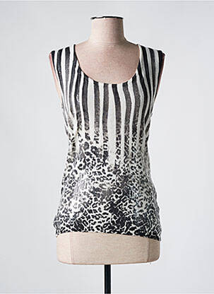 Pull stretch sans manche noir GUESS femme