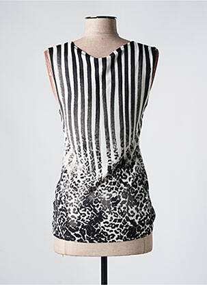 Pull stretch sans manche noir GUESS femme