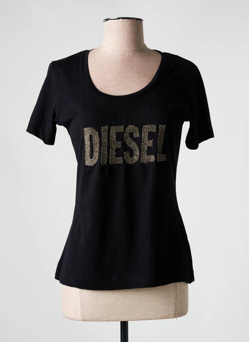 T-shirt coupe cintrée manches courtes noir DIESEL femme