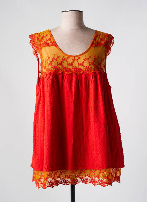 Top manches courtes manches courtes rouge FREESOUL femme