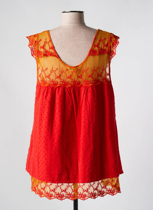 Top manches courtes manches courtes rouge FREESOUL femme