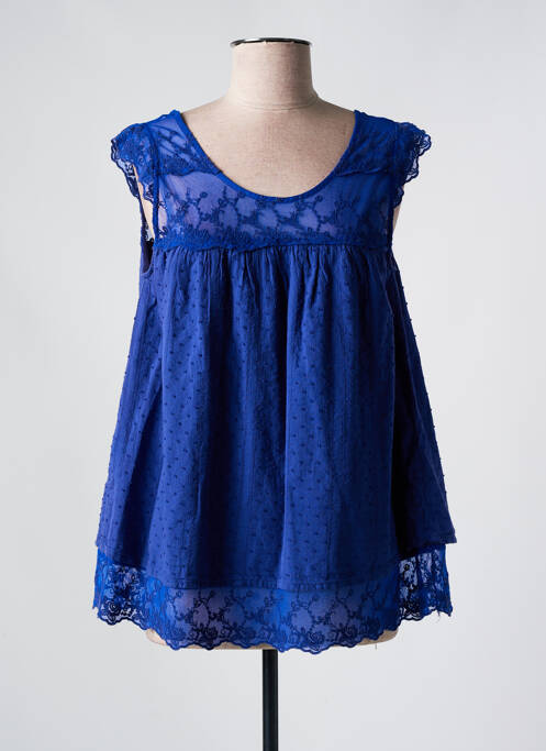 Top manches courtes manches courtes bleu FREESOUL femme