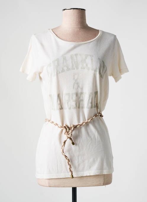 T-shirt beige FRANKLIN MARSHALL pour femme