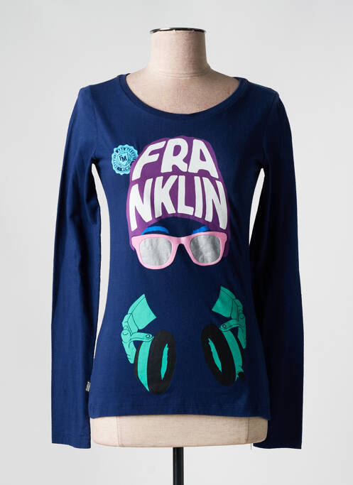 T-shirt bleu FRANKLIN MARSHALL pour femme