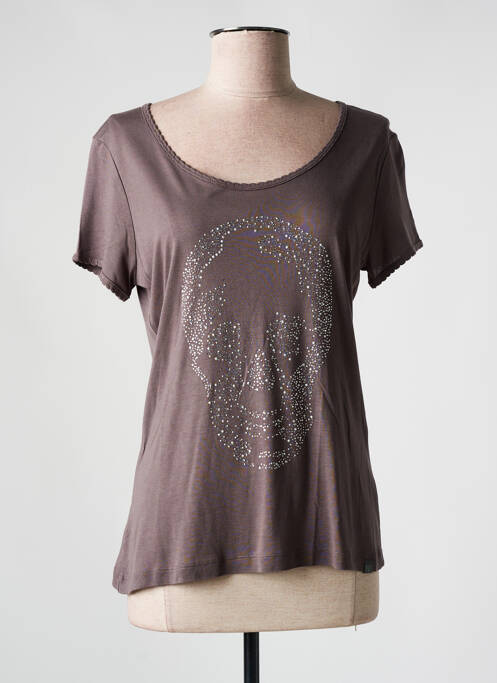 T-shirt marron LE TEMPS DES CERISES pour femme