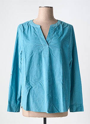 Blouse poignets boutonnés avec fente manches longues bleu CECIL femme