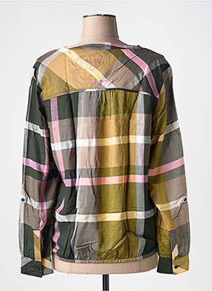 Blouse tissage popeline manches longues vert CECIL femme