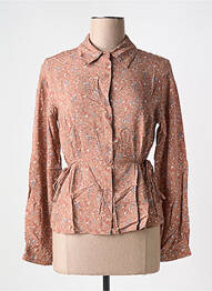 Chemisier imprimé fleurs manches longues marron CREAM femme