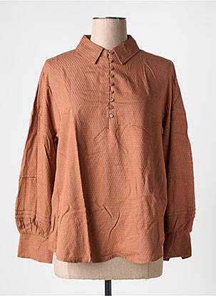 Blouse imprimé fantaisie manches longues marron CREAM femme