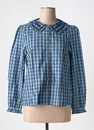Chemisier coupe droite manches longues bleu WHITE STUFF femme