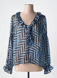 Blouse légère et transparente manches longues bleu CREAM femme