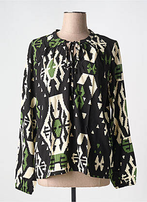 Blouse manches longues manches longues noir GEISHA femme