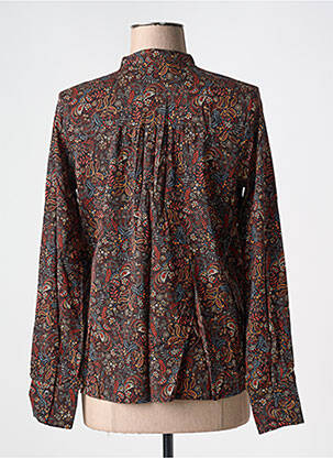 Blouse tissage popeline manches longues noir GEISHA femme