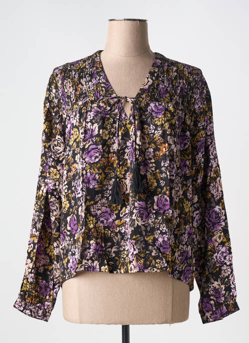 Blouse imprimé fleurs manches longues violet CREAM femme