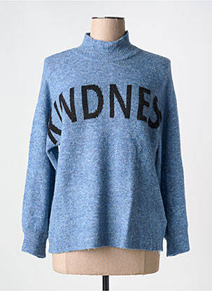 Pull tissage chiné manches longues bleu CREAM femme