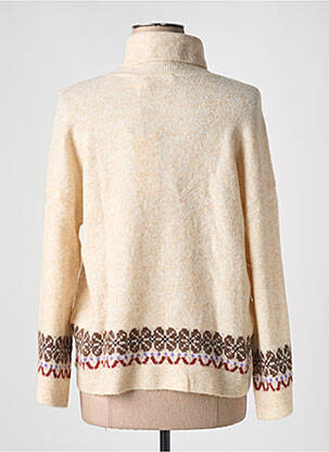 Pull col roulé coupe droite manches longues beige CREAM femme