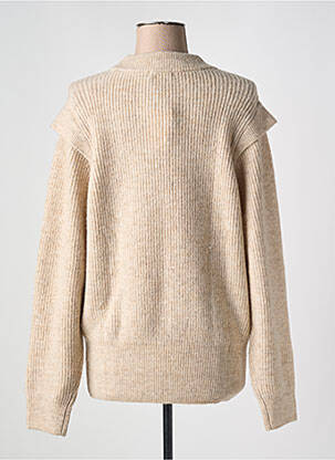 Pull tissage chiné manches longues beige GEISHA femme