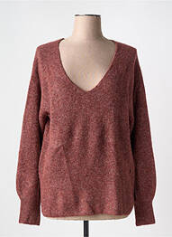 Pull tissage chiné manches longues orange CREAM femme