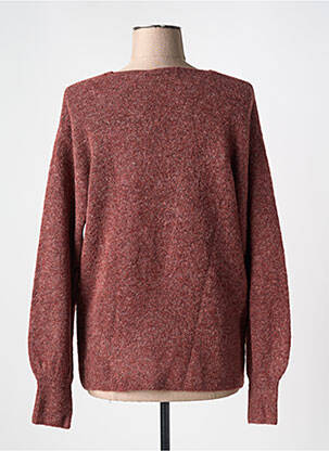 Pull tissage chiné manches longues orange CREAM femme