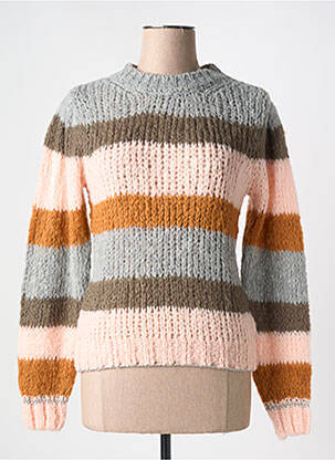 Pull stretch manches longues rose GEISHA femme