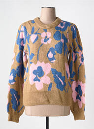 Pull stretch manches longues marron GEISHA femme