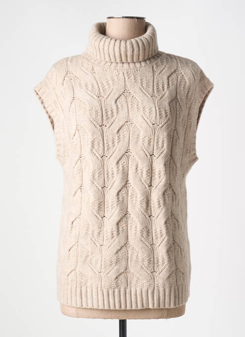 Pull col roulé beige GEISHA pour femme