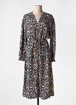 Robe longue manches longues manches longues noir GEISHA femme