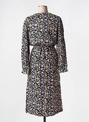 Robe longue manches longues manches longues noir GEISHA femme