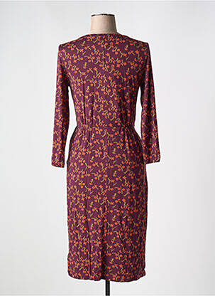 Robe mi-longue imprimé fleurs manches longues violet WHITE STUFF femme