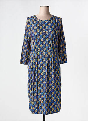 Robe mi-longue imprimé fleurs manches longues bleu WHITE STUFF femme