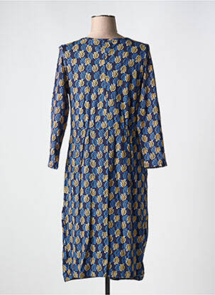 Robe mi-longue imprimé fleurs manches longues bleu WHITE STUFF femme