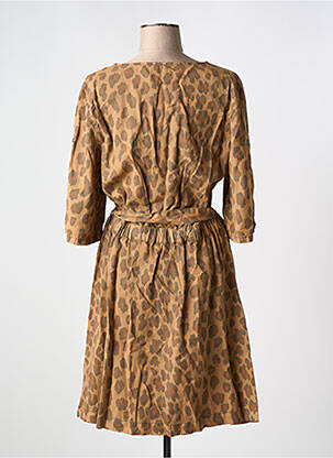 Robe mi-longue manches 3/4 manches 3/4 marron CREAM femme